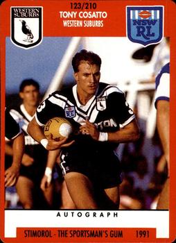 1991 Stimorol NRL #123 Tony Cosato Front